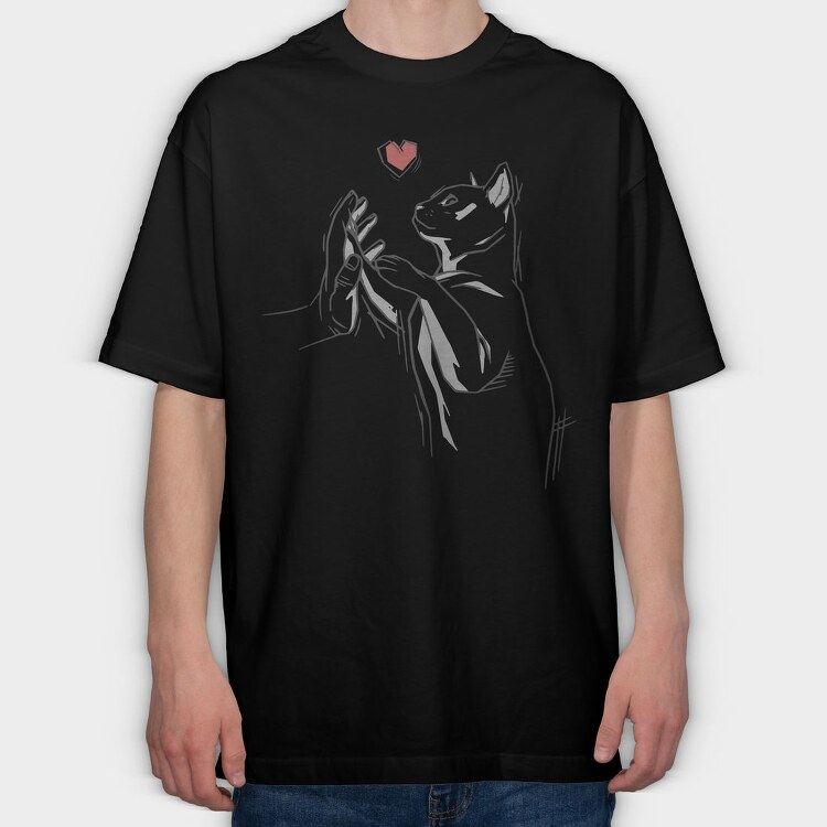 Cat Hand, Tricou Oversize Barbati (Unisex)