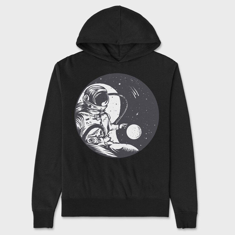 Astronaut Yin Yang, Hanorac Oversize Barbati (Unisex)