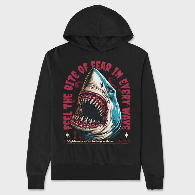 Feel the Bite of Fear in Every Wave, Hanorac Oversize Barbati (Unisex)