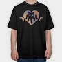 Cat Heartbeat Love, Tricou Oversize Barbati (Unisex)