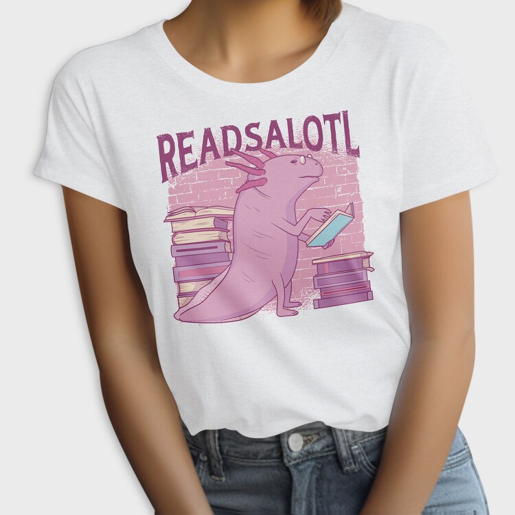 Axolotl Reading Books Readsalotl, Tricou Femei