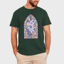 Cat In Church Window Style Py, Tricou Barbati (Unisex)