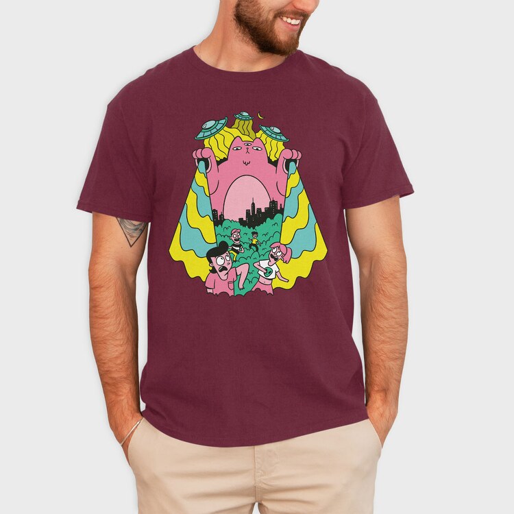 Alien Cat Ufo, Tricou Barbati (Unisex)