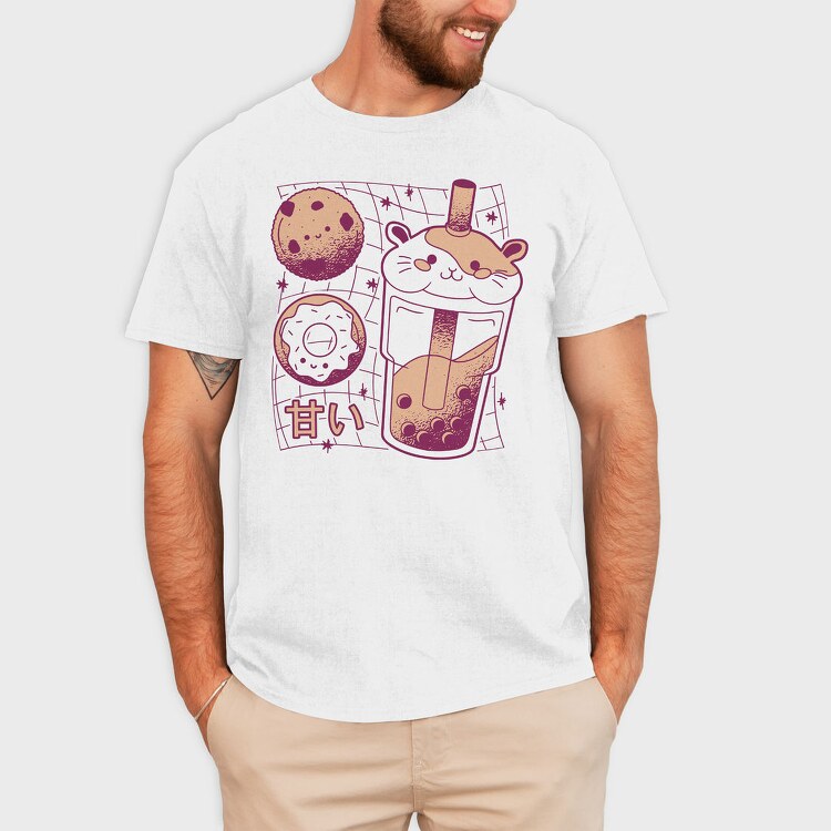 Guinea Pig Boba Tea Love, Tricou Barbati (Unisex)