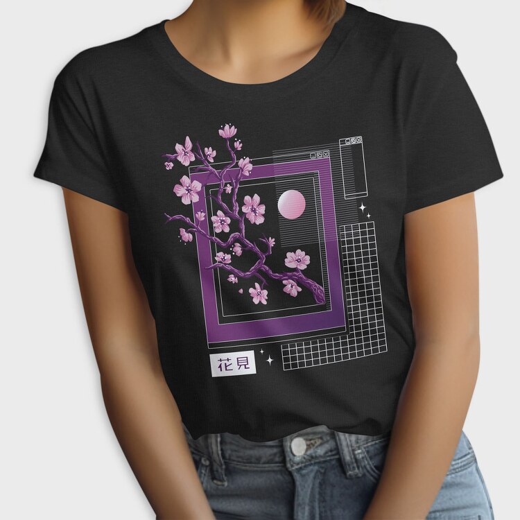 Sakura Flowers Vaporwave, Tricou Femei
