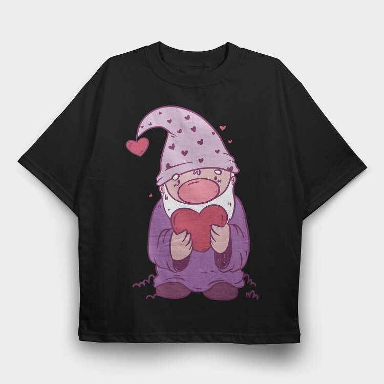 Valentines Day Gnome, Tricou Oversize Barbati (Unisex)