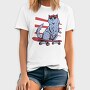 Cat In Skateboard Skate, Tricou Barbati (Unisex)