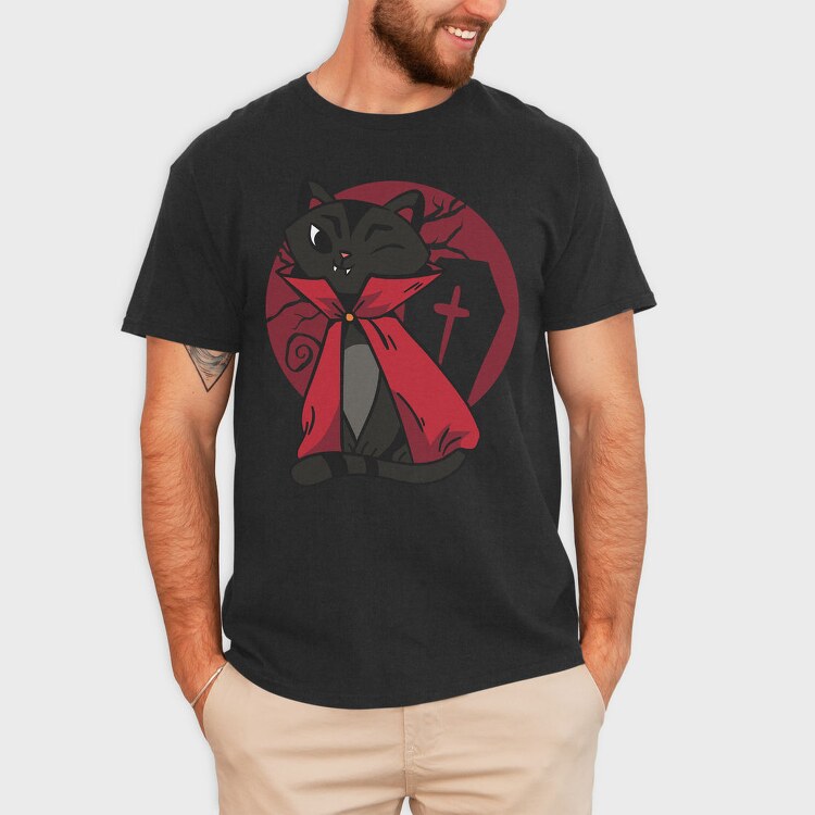 Vampire Cat Spooky, Tricou Barbati (Unisex)
