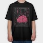 Sakura Tree City Pink Japan, Tricou Oversize Barbati (Unisex)