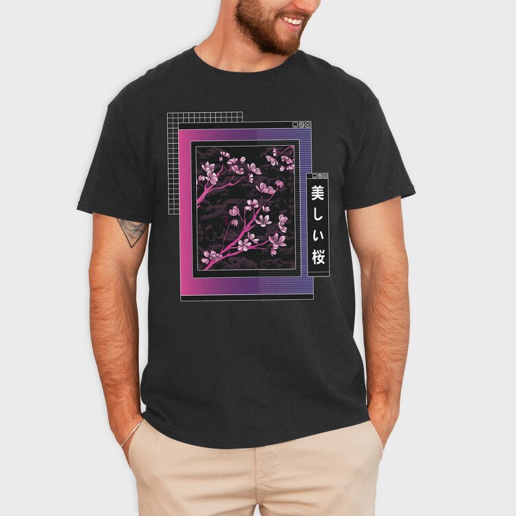 Sakura Tree Vaporwave, Tricou Barbati (Unisex)