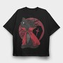 Vampire Cat Spooky, Tricou Oversize Barbati (Unisex)
