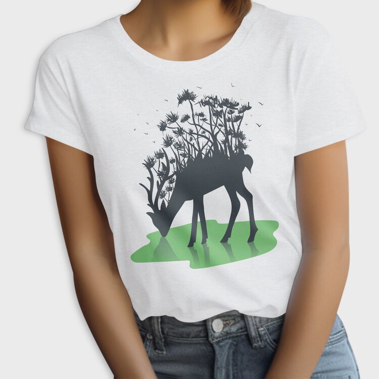 Forest Deer Silhouette, Tricou Femei