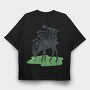 Forest Deer Silhouette, Tricou Oversize Barbati (Unisex)