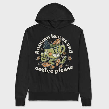 Autumn Leaves and Coffee Please, Hanorac Oversize Barbati (Unisex)