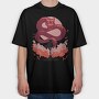 Samurai And Dragon Creature Pixel, Tricou Oversize Barbati (Unisex)