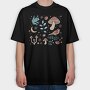 Forest Elements Mushroom Bird Frog, Tricou Oversize Barbati (Unisex)