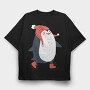 Penguin Skate Fest, Tricou Oversize Barbati (Unisex)