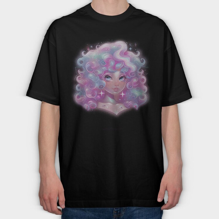 Cosmic Girl Portrait, Tricou Oversize Barbati (Unisex)