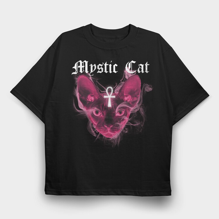 Mystic Sphynx Cat Spirit, Tricou Oversize Barbati (Unisex)