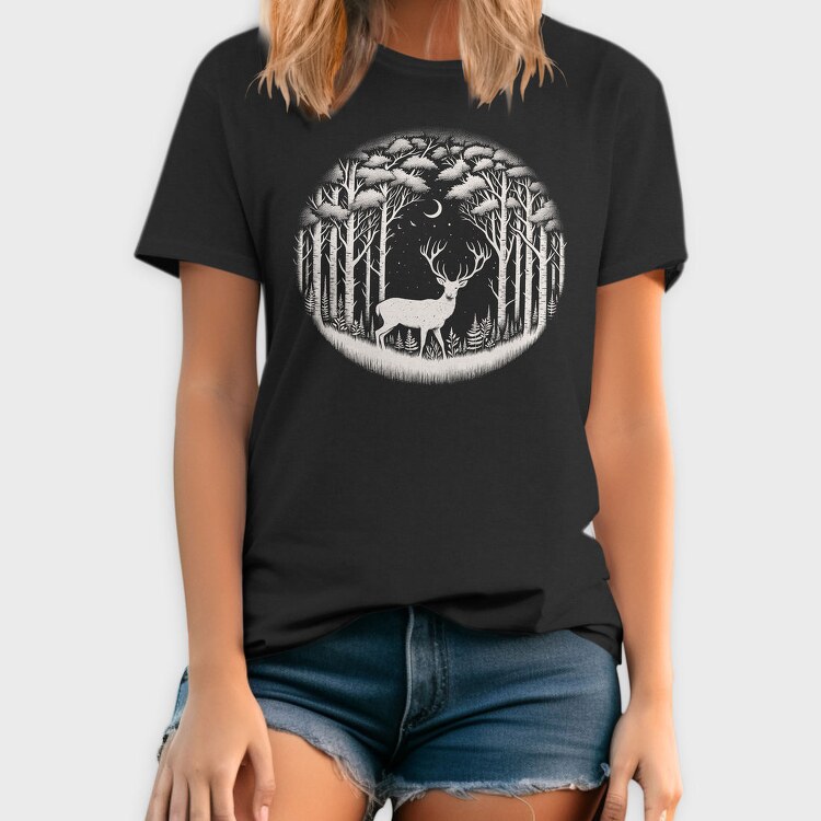 Mystical Deer Forest Somewhere, Tricou Barbati (Unisex)