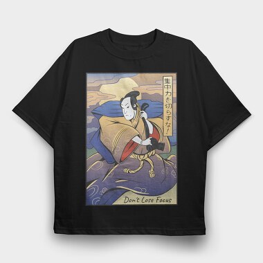 Samurai Photographer Ukiyo Focus, Tricou Oversize Barbati (Unisex)