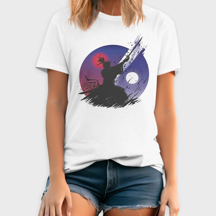Samurai Warrior Under Moon Cut, Tricou Barbati (Unisex)