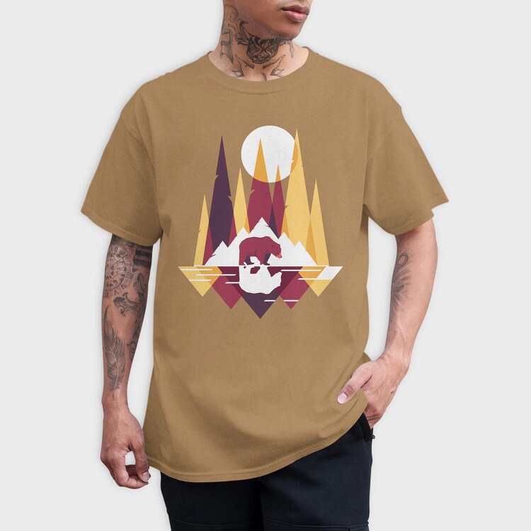 Bear Mountain Geometric, Tricou Barbati (Unisex)