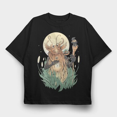 Forest Magic Creature Cottagecore, Tricou Oversize Barbati (Unisex)