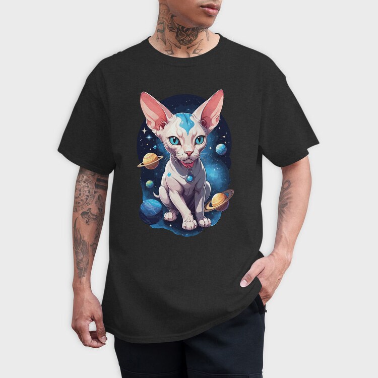 Cosmic Sphynx Cat, Tricou Barbati (Unisex)