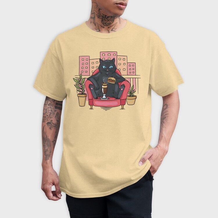 Cat On Balcony, Tricou Barbati (Unisex)