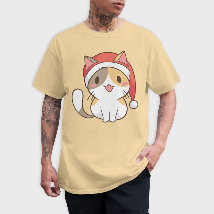Santa Cat, Tricou Barbati (Unisex)