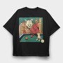 Cat Playing Billiards Biliard, Tricou Oversize Barbati (Unisex)