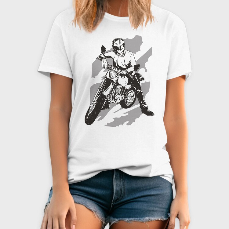 Person With Motorcycle Motorcyclist, Tricou Barbati (Unisex)