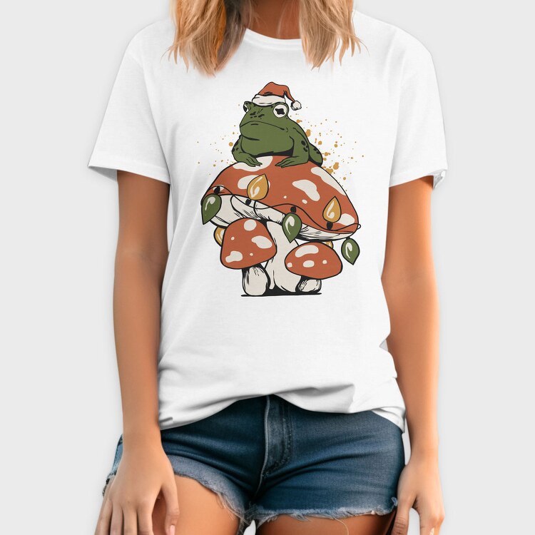 Cottagecore Christmas Frog, Tricou Barbati (Unisex)