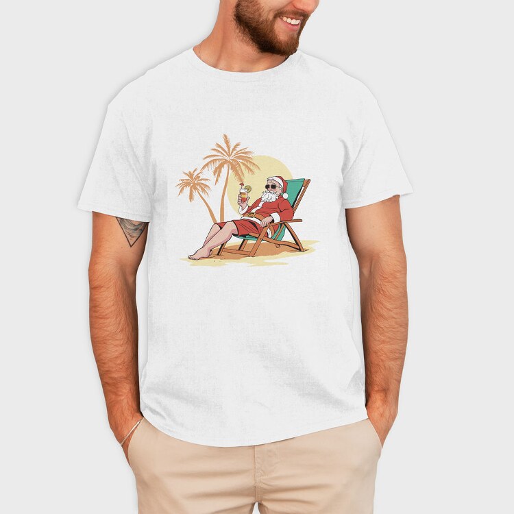 Santa Claus Beach Vacation, Tricou Barbati (Unisex)