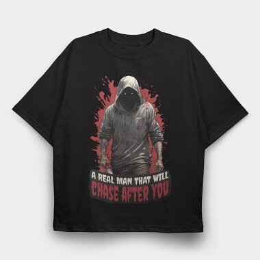 Halloween Chase Murderer, Tricou Oversize Barbati (Unisex)