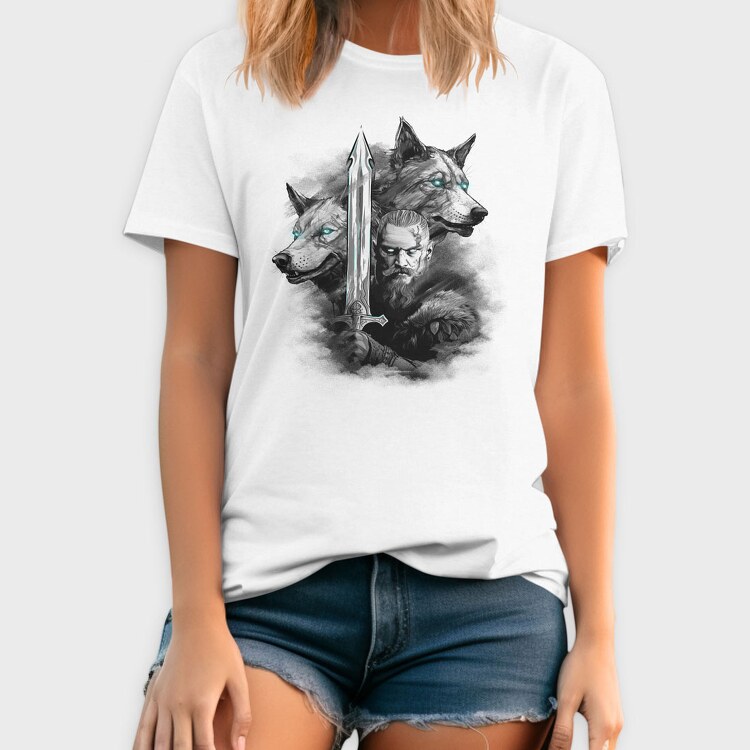 Viking and Wolves, Tricou Barbati (Unisex)