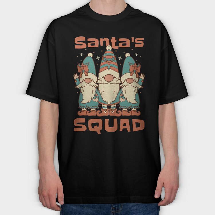 Santa Claus Gnome Squad, Tricou Oversize Barbati (Unisex)