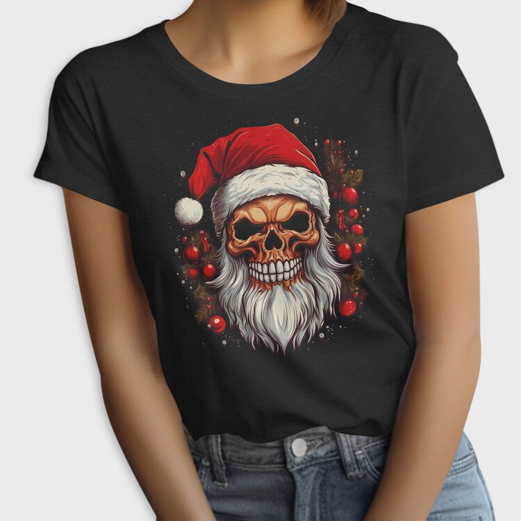 Santa Claus Skull, Tricou Femei