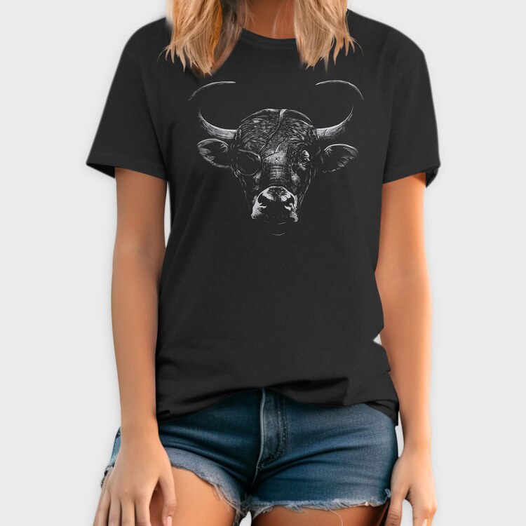 Eyepatch Bull Portrait, Tricou Barbati (Unisex)