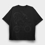 Squirrel On A Bike, Tricou Oversize Barbati (Unisex)