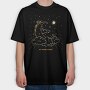 Dark Moon And Clouds Stars Sun Planets Tote, Tricou Oversize Barbati (Unisex)