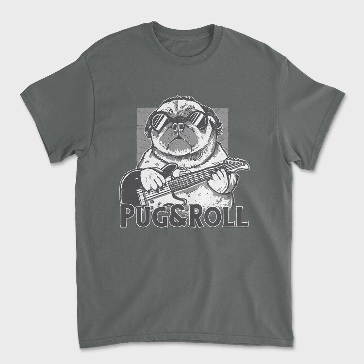 Pug And Roll, Tricou Barbati (Unisex)