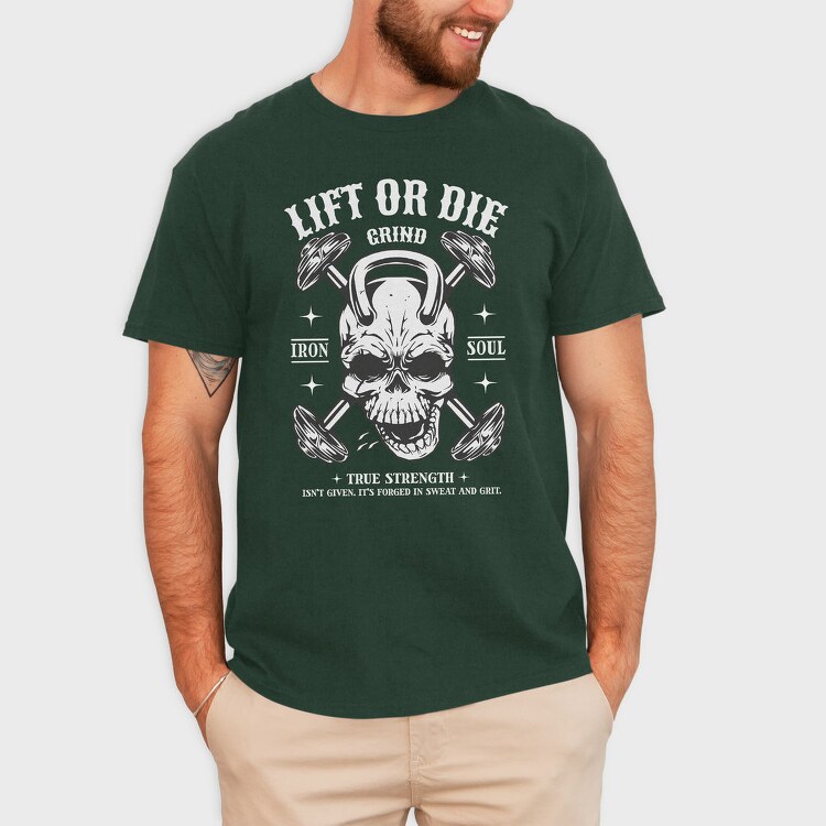 Dark Skull Gym Lift, Tricou Barbati (Unisex)