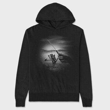 Fisherman Lake Monochrome, Hanorac Oversize Barbati (Unisex)