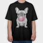 French Bulldog Bubblegum, Tricou Oversize Barbati (Unisex)