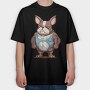 French Bulldog Cartoon Bodybuilder, Tricou Oversize Barbati (Unisex)