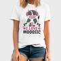 Cow With Headphones I Love Moosic, Tricou Barbati (Unisex)