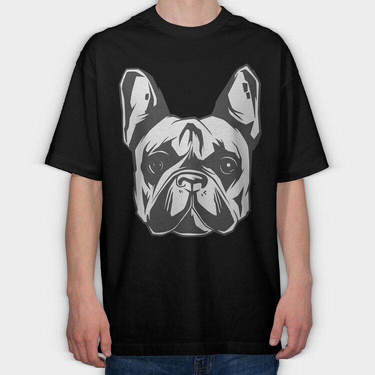 French Bulldog, Tricou Oversize Barbati (Unisex)