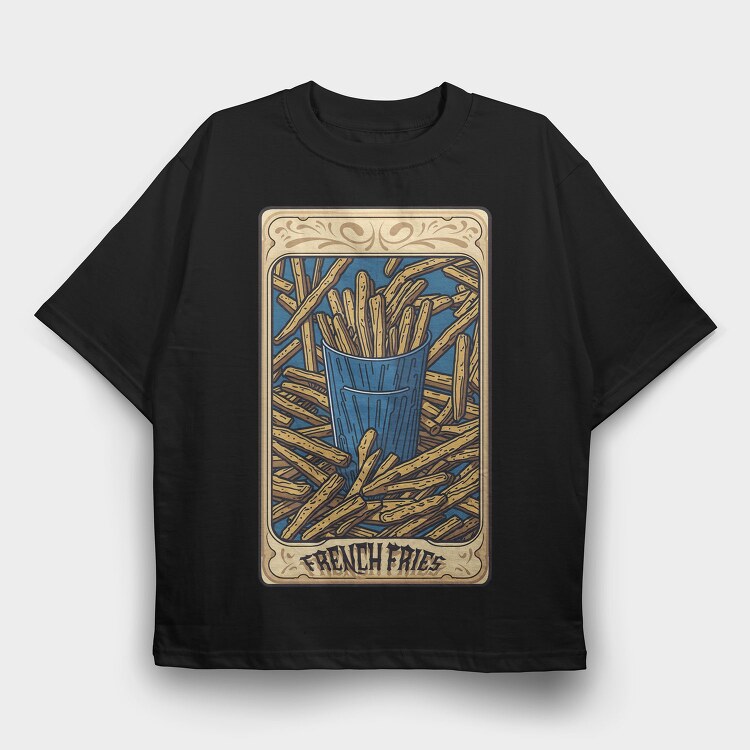 French Fries Tarot, Tricou Oversize Barbati (Unisex)